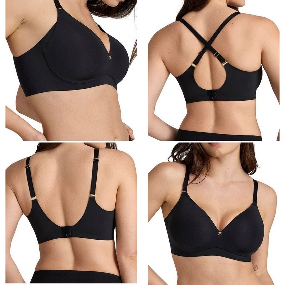 Honeylove CloudEmbrace Wireless Bra in the black "Vamp" colorway size 36C